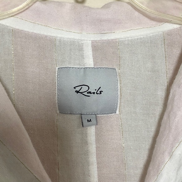 Rails Pink & White Striped Tie-Front Button Shirt - Picture 4 of 9